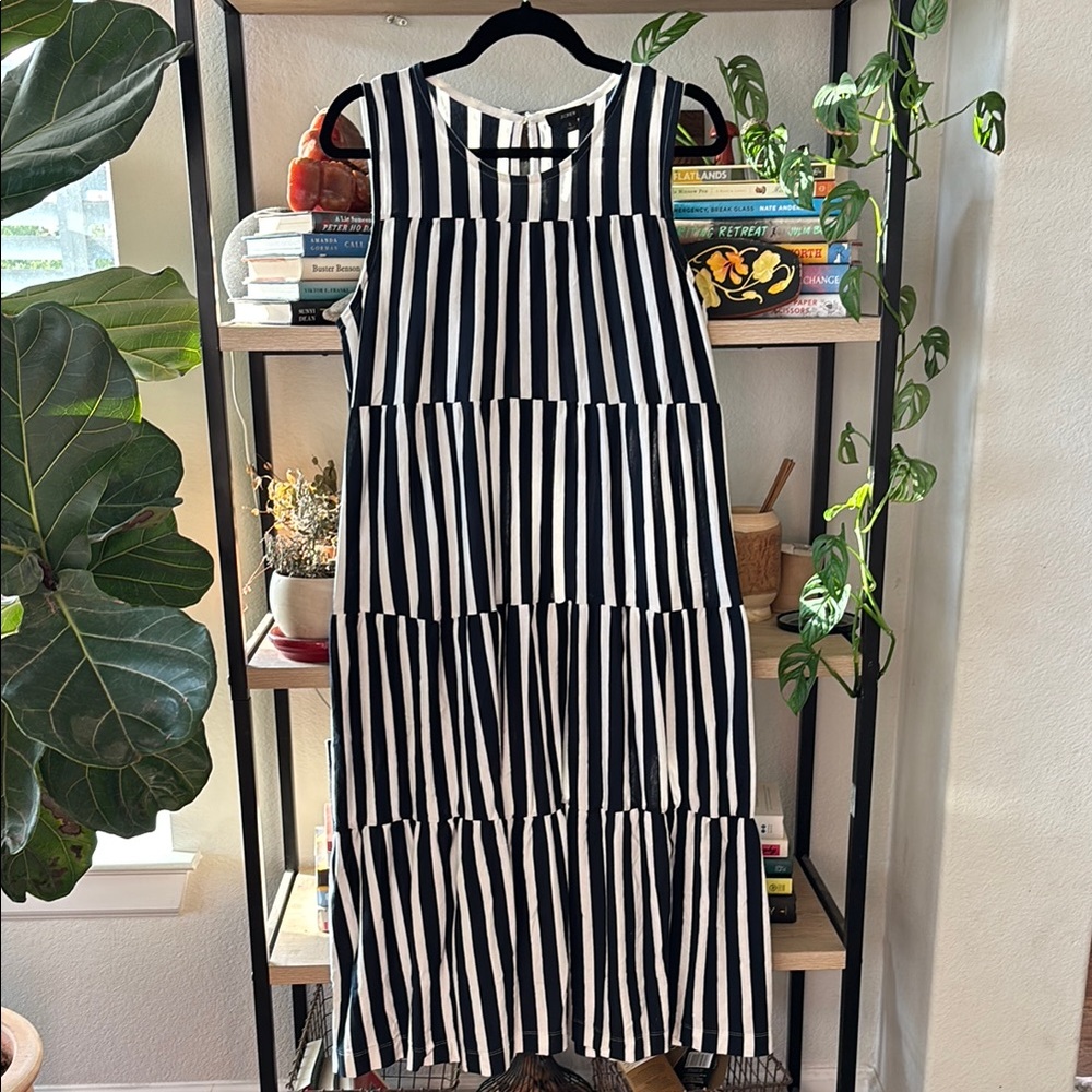 Striped Sleeveless Midi Dress